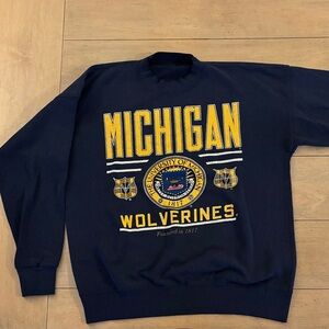 Rare Vintage University of Michigan Wolverines Navy Sweater